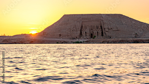 Schilderij op canvas Lake Nasser at sunset, Abu Simbel, Egypt