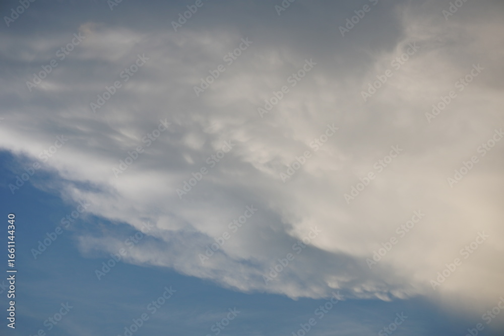Obraz premium A cloudscape featuring white clouds against a blue sky