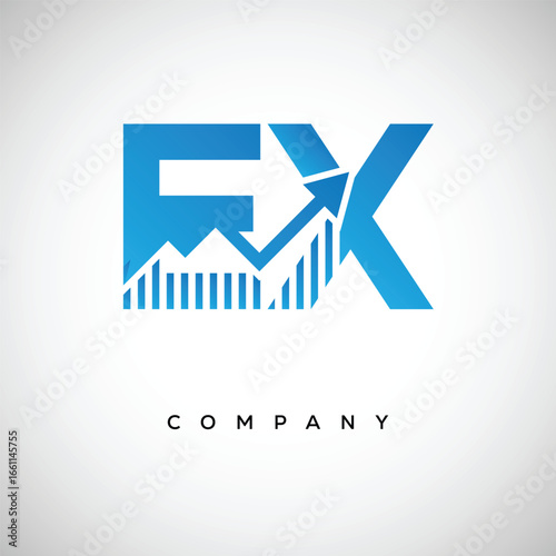EX Financial Logo – Modern Growth Arrow Branding Symbol for Trading, Investment, Crypto and Business Identity