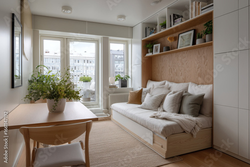 Stylish Minimalist Micro Apartment with Smart Furniture