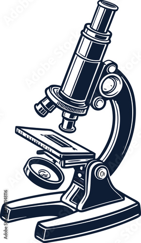 Vintage microscope for detailed scientific research and laboratory exploration, a classic instrument for discovery