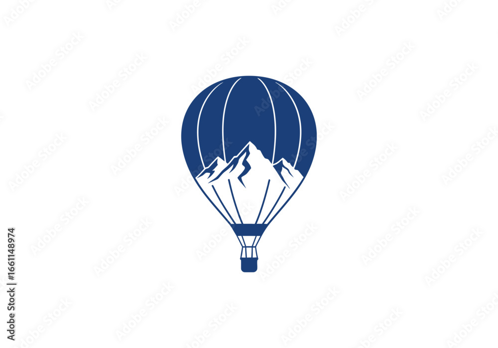 Fototapeta premium Hot air balloon with mountain, a symbol of adventure and travel