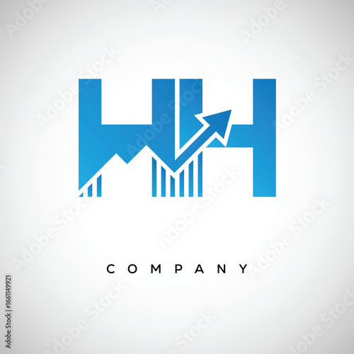 HH Financial Logo – Modern Growth Arrow Branding Symbol for Trading, Investment, Crypto and Business Identity