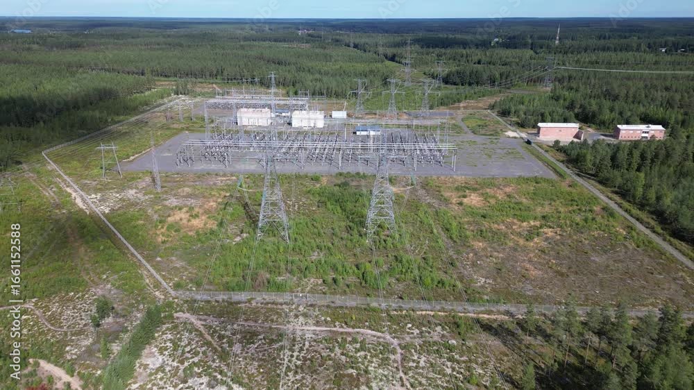 Aerial view of electrical substation, Oulu Finland Aerial view of electrical substation, Oulu Finland