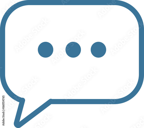 A minimalist outline of a speech bubble containing three dots, symbolizing conversation or ongoing communication.