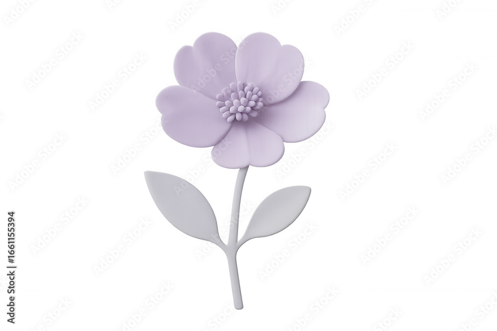 Obraz premium Simple yet elegant, a 3d rendered purple flower stands out against a transparent background, ready to enhance any design project