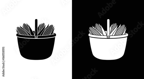 A bowl of fresh green salad, a black and white icon representing healthy eating, vegetarian meals, and nutritious food choices.