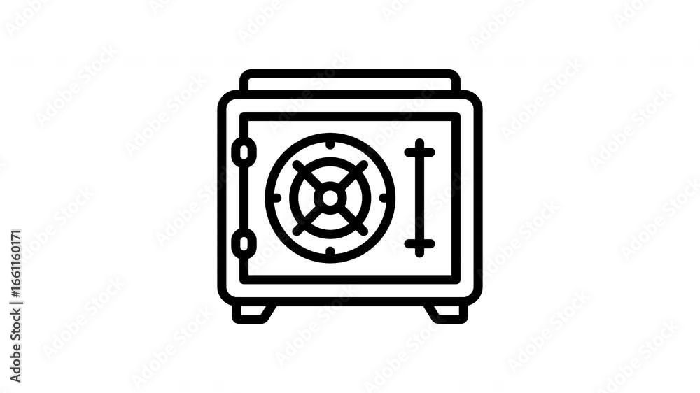 Animated Bank Vault Safety Box. video Animated Bank Vault Safety Box. video