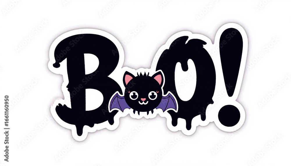 Fototapeta premium Cute cartoon bat with playful