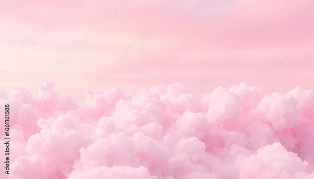 Fototapeta premium Soft pink pastel cloud wave background, ideal for dreamy designs, fluffy, heavenly