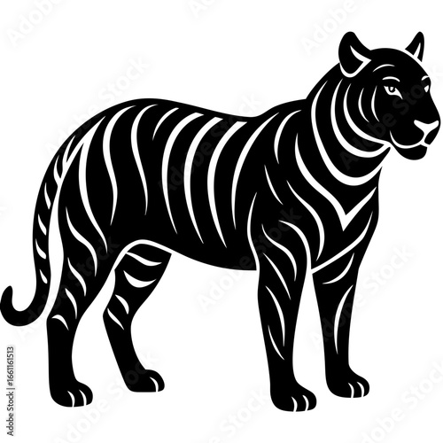 tiger vector art shillouette 