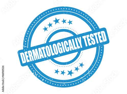 DERMATOLOGICALLY TESTED Rubber Stamp Seal with a Dotted Circle