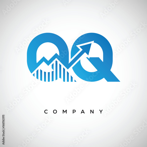 QQ Financial Logo – Modern Growth Arrow Branding Symbol for Trading, Investment, Crypto & Business Identity]