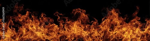 Fiery orange flames against a black background