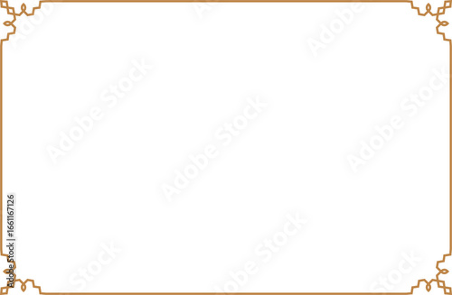 Wallpaper Mural Oriental Frame Design Traditional Chinese Style Border with Geometric Corner Ornament. Lines Gold Isolated. 854 Torontodigital.ca