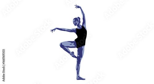Elegant ballet dancer in a dynamic pose expressing strength and beauty