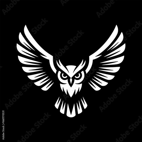 minimalist flying owl logo