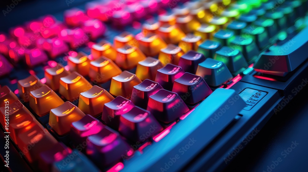 Fototapeta premium Electronic mechanical keyboard background