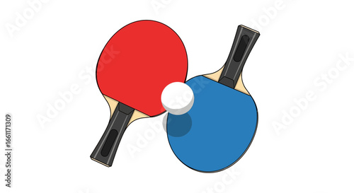 Table tennis equipment representing sportsmanship and recreational activity