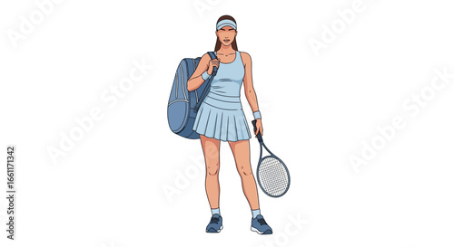 Tennis player poised for a match, ready to bring energy to the game