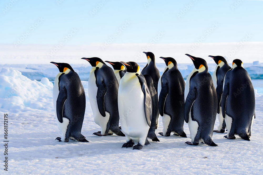 Fototapeta premium Many penguins together
