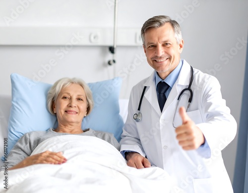 Doctor and patient in a hospital room