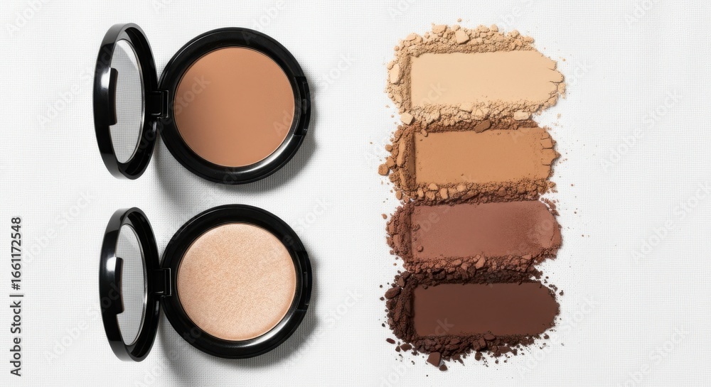 Fototapeta premium Professional Makeup Powders for Face Contouring and Highlighting