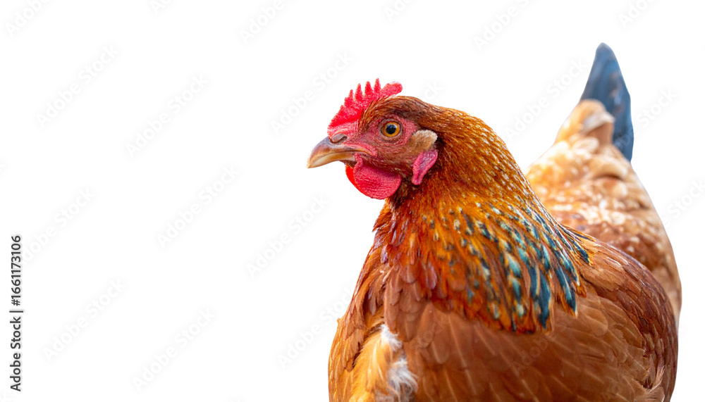 Fototapeta premium Set of Chickens and Rooster in Various Poses, Transparent PNG