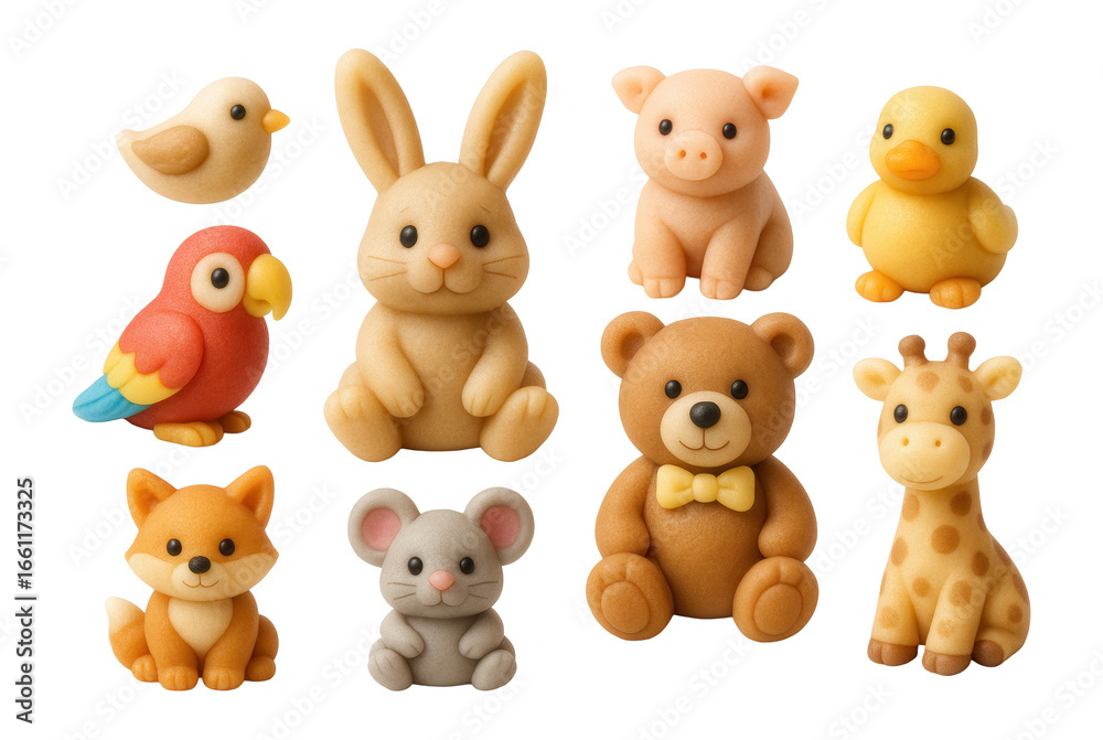 Obraz premium Marzipan animals for cake decoration