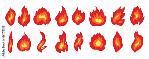 Fire Icons Set vector illustration