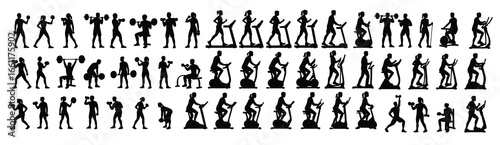 Diverse silhouettes showcase dedication to fitness