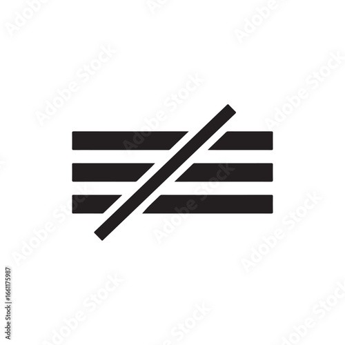 Not equal icon, emblem vector, equal illustration on white back ground
