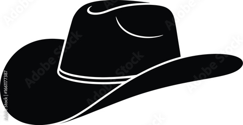 Black cowboy hat with white trim western headwear