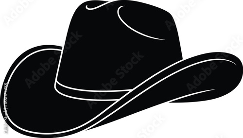 Black cowboy hat with white trim brim