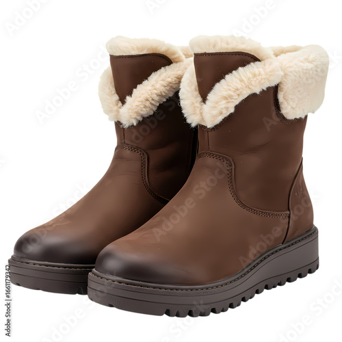 Cozy Brown Shearling Boots: Winter Footwear Fashion