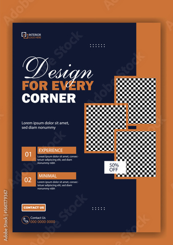 Modern Interior Design Promotion Flyer Template for Business Marketing