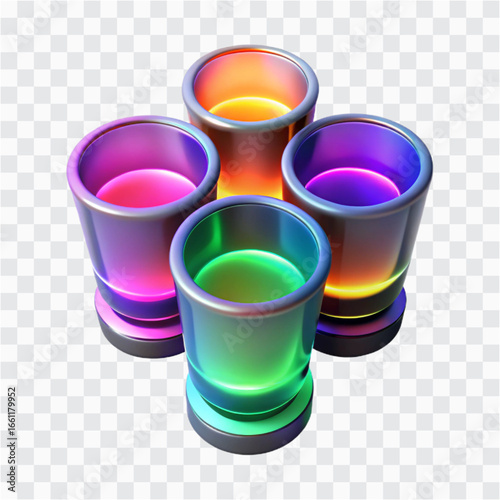 3D Neon Glow Shot Glasses | Party Drinkware, Alcohol & Bar Symbol 2