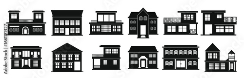 Set of house silhouette vector illustration