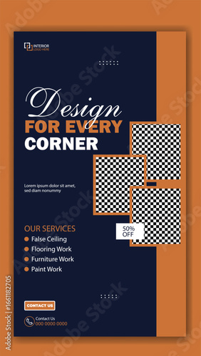 Interior Design Services Advertisement with Modern Home Decor and Special Offer