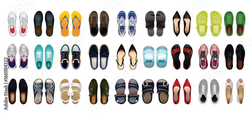 Top View Shoes vector illustration