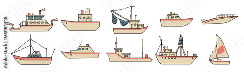 fishing boat vector. Trawler vector