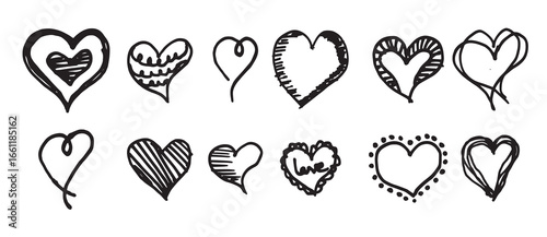 Charming Hand Drawn Heart  Free Vector Drawing Illustration