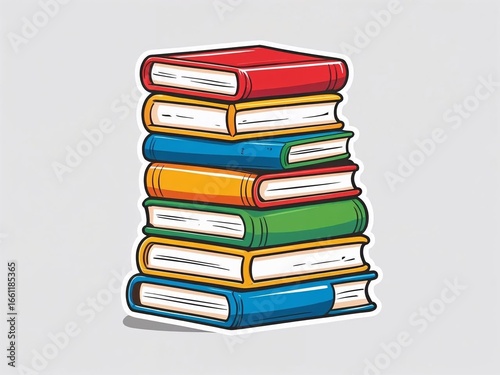 Vector illustration of stacked books, isolated on clean background