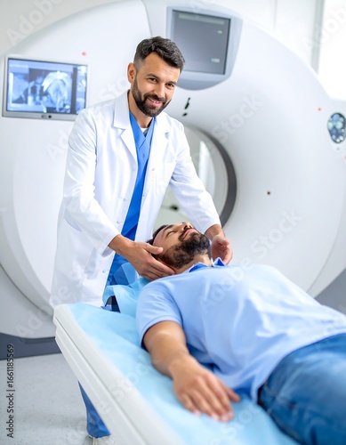 Doctor examining a patient in a medical clinic