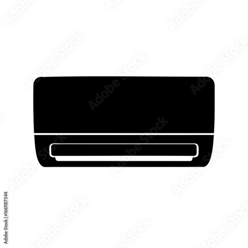 Indoor split air conditioner unit silhouette for temperature control and comfort