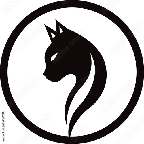 Modern Cat Head Silhouette