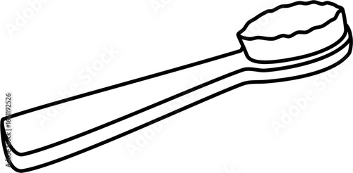 Flat Toothbrush Icon. Oral Health and Hygiene. outline icon