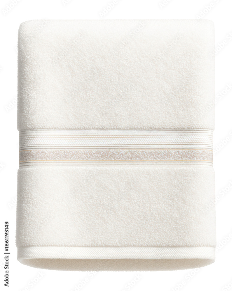 Obraz premium White towel with a decorative stripe