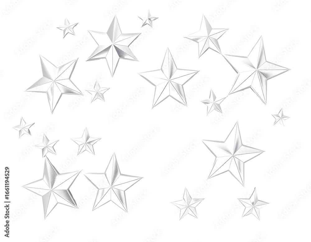 Shining Starfield White Star Clusters on a Transparent Backdrop