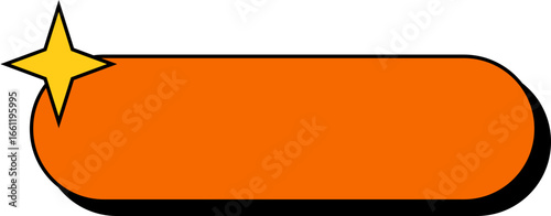 Retro Text Box Element Shape with Star  | Multi-Color Retro Shape